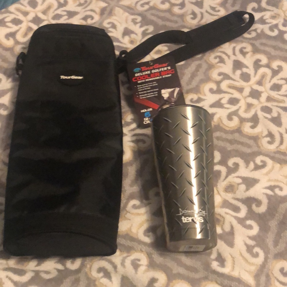 Tour Gear & Tervis Diamond plate large cooler cup. Both brand new.